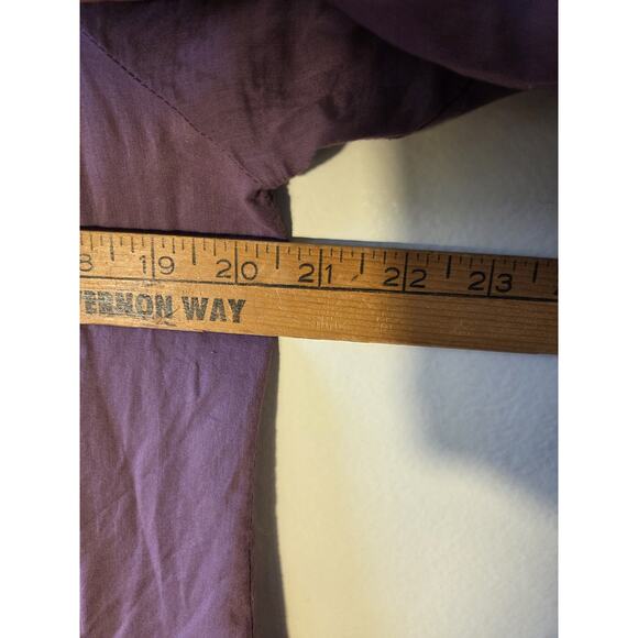 Free People Dusty Purple Lace Placket Button Front Tunic Blouse Lightweight Sz L - Picture 7 of 9